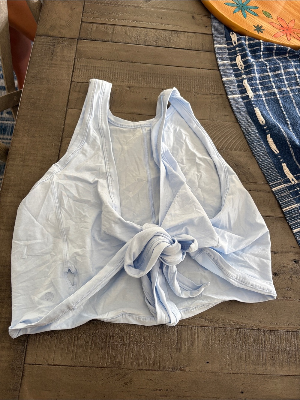 lululemon athletica Light Blue Front-Tie Tank Top